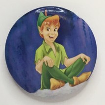 Disney PETER PAN Button Pin 1.25&quot; Sitting Cross Legged On Ground - £7.00 GBP