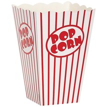Unique Industries Red And White Striped Popcorn Boxes-6&quot; X 4.25&quot;, 10 Pcs - £10.15 GBP