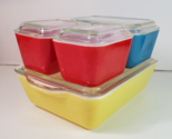 Pyrex Refrigerator Fridgie Dish Set 8-pc Yellow Blue Red Primary Colors ... - $128.65