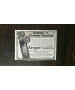 Vintage 1909 Sargent&#39;s Artistic Hardware Original Ad 721 - £5.22 GBP