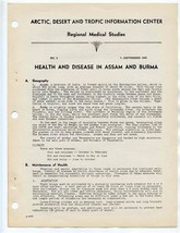 Health &amp; Disease in Assam &amp; Burma 1943 Arctic Desert Tropic Information ... - £21.74 GBP
