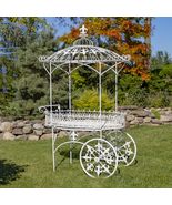 Zaer Ltd. Parisian Inspired Flower Cart with Fleur-De-Lis Details La Roc... - £893.23 GBP