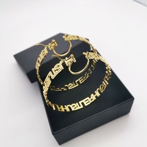 DODOAI New Personalized Letters Hoop Earrings Stainless Steel Letters Hoop Women - £27.11 GBP