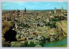 Toledo France Vtg Postcard unp city view daytime river cathedral cliff view - $4.88