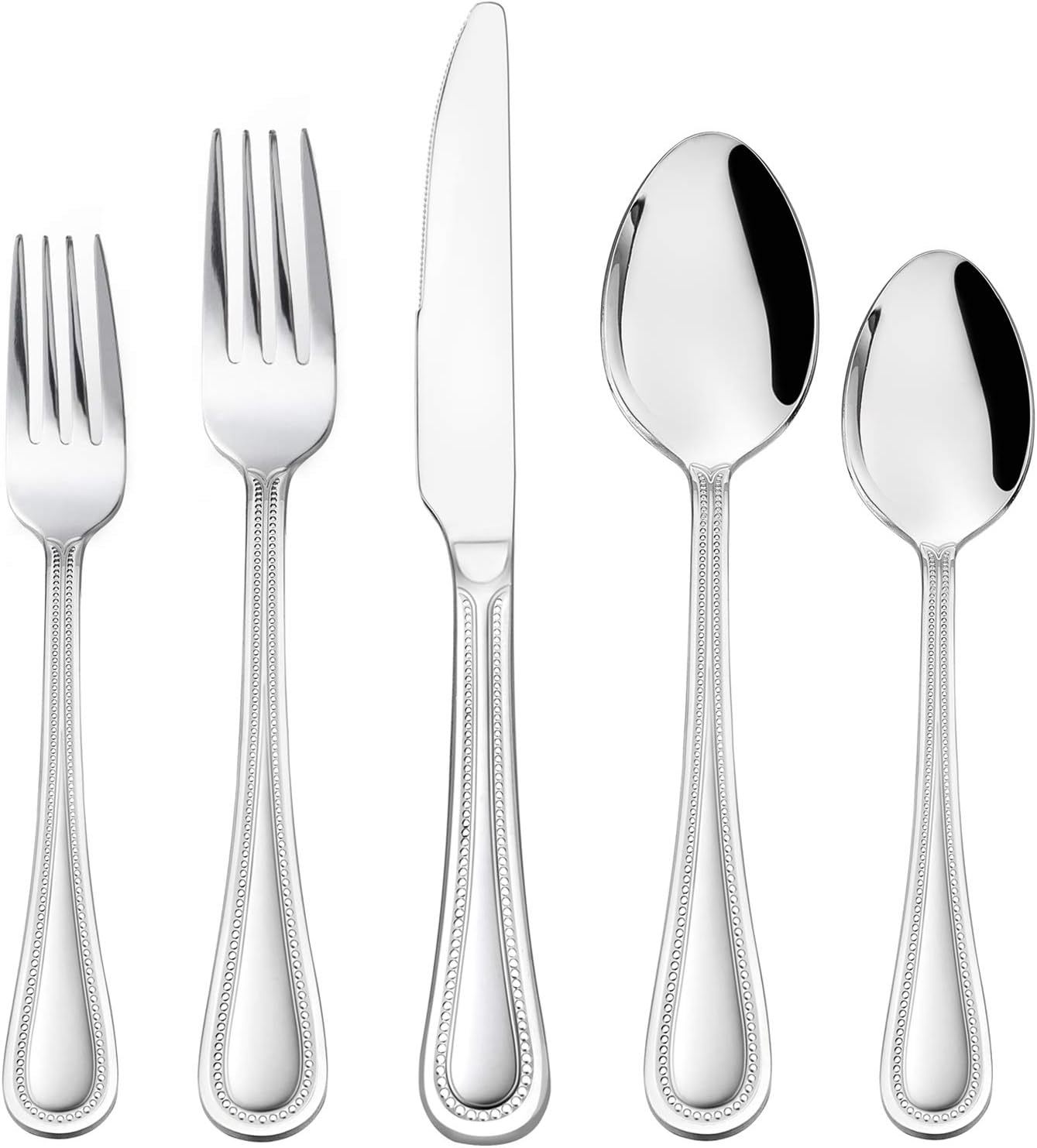 Haware Silverware Set, 60-Piece Stainless Steel Flatware, Dishwasher Safe - $46.93