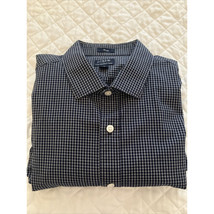 J Crew Slim Fit Flex Wrinkle Free Men’s Shirt Size Large Dark Blue White... - $17.82