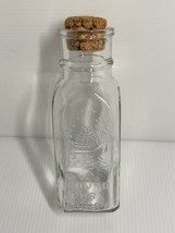 Vintage 1 lb clear glass bottle Honey Acres with cork 6.5 inches - £8.15 GBP