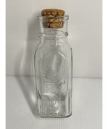 Vintage 1 lb clear glass bottle Honey Acres with cork 6.5 inches - £8.11 GBP