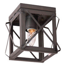 Irvin&#39;s Country Tinware Single Ceiling Light with Folded Bars in Kettle Black - £96.61 GBP