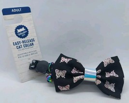 Whisker City Butterfly Print Bow with Bell Easy Release Adult Cat Collar - $128.93 MXN