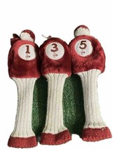 Dunlop Golf Fuzzy Sock Pom-Pom Headcover Set 3 Pieces For 1,3,5 Woods - $9.70
