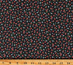 Cotton Flowers Tossed Floral on Black Floral Cache Fabric Print by Yard D143.16 - £11.95 GBP