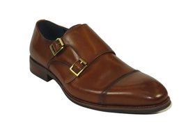 Men's Shoes STEVE MADDEN Leather upper Double Buckle Cap Toe TEON Tan image 4