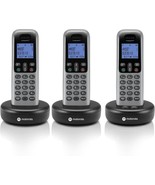 Motorola Voice Cordless Phone System W/ 3 Digital Handsets +, Dark Grey ... - $132.80 CAD