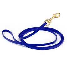 Dog Pet Leash Blueberry Royal w/ Brass Hardware W 3/8&quot; - L33&#39; - £49.09 GBP