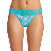 No Boundaries Women&#39;s Micro Lace Thong Panties Size MEDIUM Neptune Blue Floral - £8.92 GBP