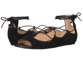 NEW SAM EDELMAN Black Barbara Lace-up Suede Flat Sandals - MSRP $110.00! - £31.86 GBP