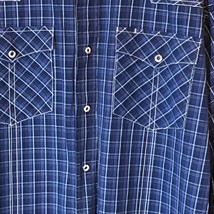 Red Ranch Western Shirt Men’s Medium Blue Plaid NICE! - $8.27