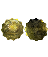 2 Vintage Handmade Brass Plate Folktale Hand Hammered Fine Authentic Wal... - $199.00