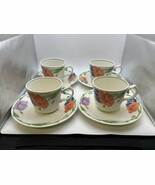Set of 4 Villeroy &amp; Boch AMAPOLA Large Breakfast Cups &amp; Saucers - $301.83 CAD