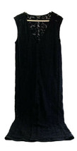 Massimo Dutti Long Vest Waistcoat Tunic Wrap Sleeveless Black Lacey Women&#39;s M - £28.08 GBP