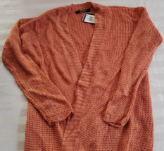 NWT Lauren Ralph Lauren Rugged Orange Linen Viscose Long Cardigan Sweater PS - £23.35 GBP