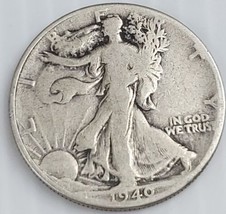 Walking Liberty Half Dollars 90% Silver Circulated 1940 - $18.50