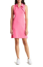 NWT X by GOTTEX Hot Pink Textured Ruffle Sleeveless Golf & Tennis Dress S M & L image 2