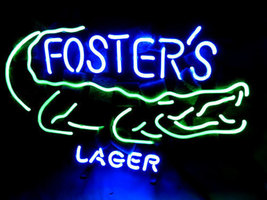 New FOSTER&#39;S Lager Alligator Beer Bar Pub Neon Light Sign 18&quot;x16&quot; [High ... - £110.70 GBP