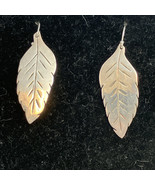 Earrings Taxco Sterling Silver Leaf Dangle Vintage Signed TV-48 Mexico - $60.98 CAD