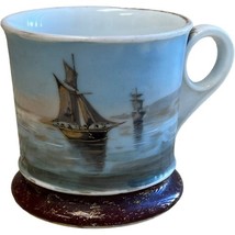 Antique Limoges France Hand Painted Mug Sailing Ship Nautical Boats Jean... - $77.25 CAD
