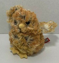 Douglas Cuddle Toys Small Bird Plush brown fluffy soft yellow feet beak - $9.35