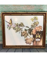 VTG Joni Eareckson Tada Monarch Butterfly NEW LIFE Faux Bamboo Framed Ar... - $102.13 CAD