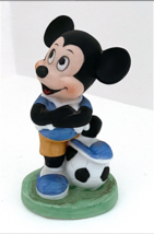 Disney Mickey Mouse Soccer Player Ceramic Figurine Vintage 1980s