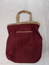 Givenchy Quilted Tote Hand Bag Burgundy Pool Shoulder Zipper 20" - $49.49
