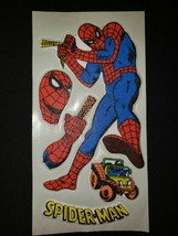 Vintage Spider Man DC Comics Super Hero Old Puffy Stickers Yellow New Old Stock - £8.78 GBP