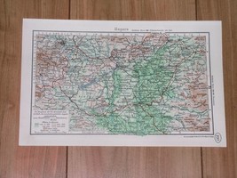 1938 Original Vintage Map Of Hungary / Germans In Hungary German Minority - £16.22 GBP