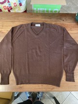 Vintage Thane Mens Large Brown Hydraknit 100% Two-Ply Lambs wool Made In USA - £29.08 GBP