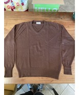 Vintage Thane Mens Large Brown Hydraknit 100% Two-Ply Lambs wool Made In... - £28.95 GBP