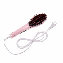 Vktech LCD Digital Anti Static Hair Straightener Comb Electric Hair Brush Pink - £16.60 GBP