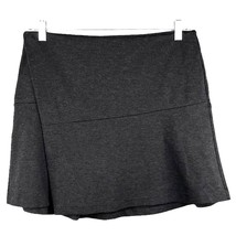 Thakoon Skirt Ponte Faux Wrap A-Line Charcoal Heather Stretch Large - $29.69