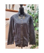 Alfred Dunner Women Gray Denim Ramie Long Sleeve Full Zip Casual Jacket ... - $635.62 MXN