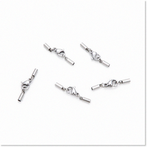 Set of 50 Premium 304 Grade Surgical Stainless Steel Endcaps with Clasps for 2mm - £38.98 GBP