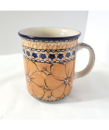 Unikat Polish Pottery Boleslawiec Mug 4&quot; Marigold Dreams 10oz Signed J. ... - $47.68 CAD