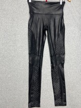 SPANX Womens Black Faux Leather Moto Leggings Pants Sz S Stretchy Baddie... - $31.88