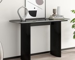 Black Console Table With Marble Top, 47.2&#39;&#39; Sofa Accent Table Fluted Des... - £579.53 GBP