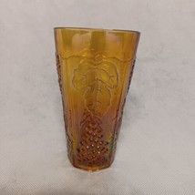 Indiana Colony Harvest Grape Cooler Tumber Amber Carnival 5.75&quot; - £9.40 GBP