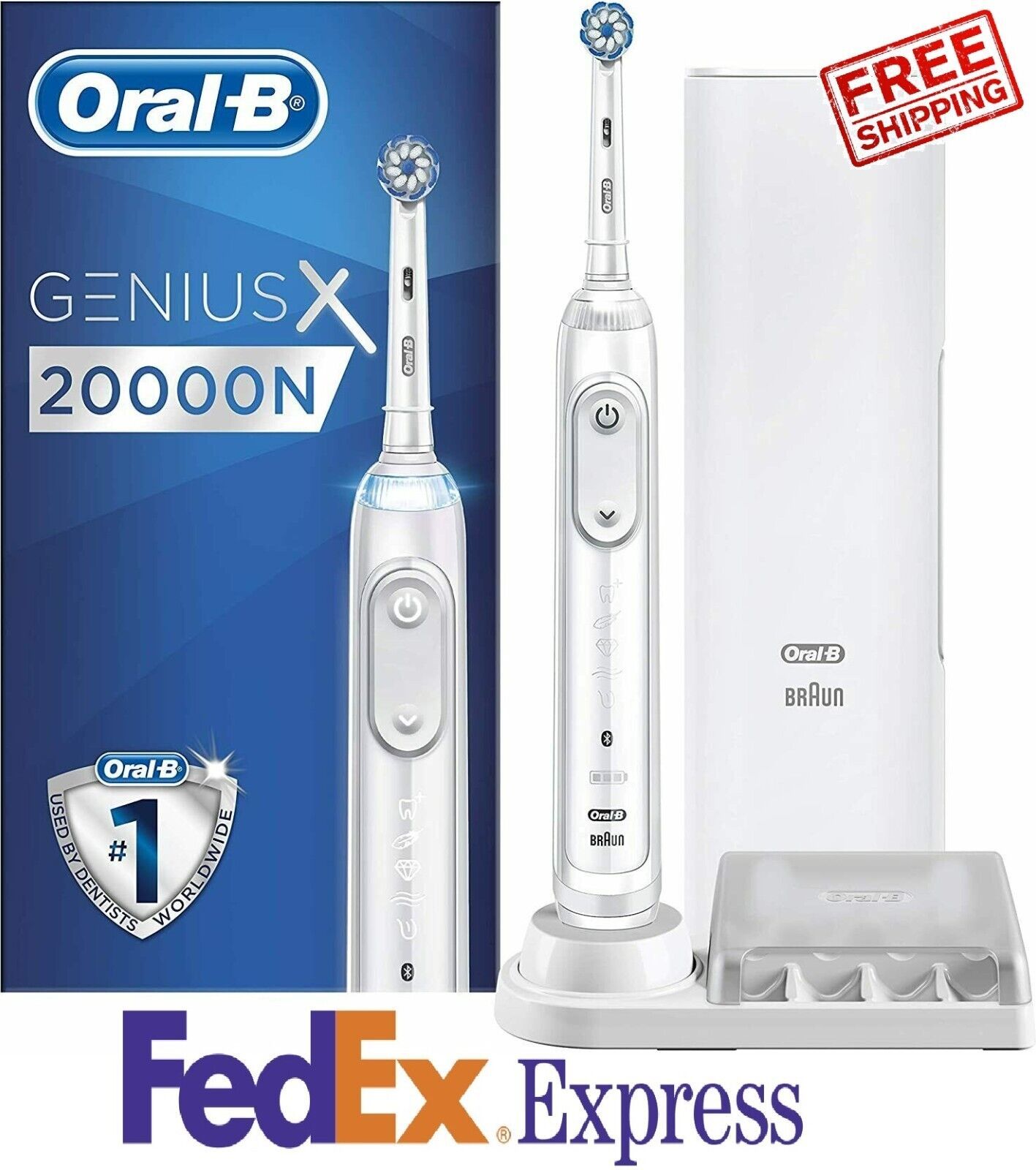 Primary image for Oral-B 20000N Genius X  fuji White Electric Toothbrush Braun Powered A.I.