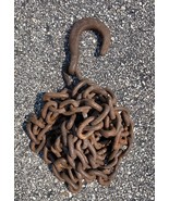 Vintage Farm Iron Chain w/ Hook - 13 Feet - 17 Pounds  - £60.85 GBP