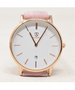 Lavaredo L6628 Quartz 3ATM Analog White Dial Pink Suede Leather Wrist Watch - $49.50